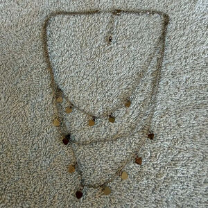 Women's Silver & Gold Heart Charm Layered Necklace